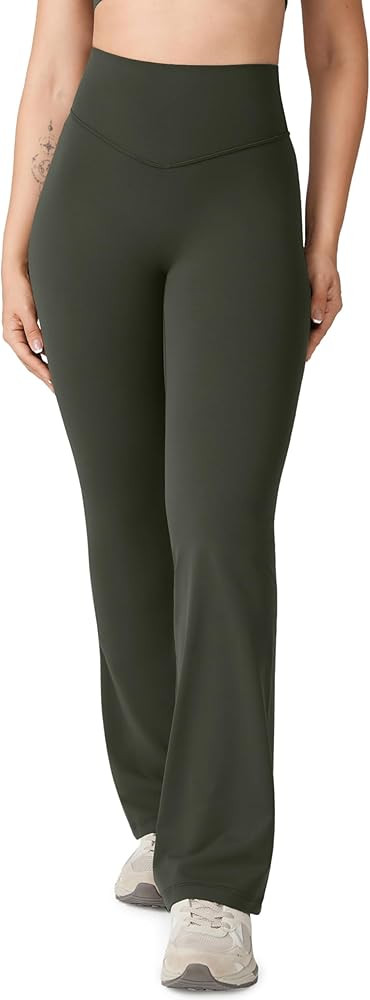 Hugcurve No Front Seam High Waisted Flare Leggings for Women Bootcut Yoga Pants Buttery Soft - 29... | Amazon (US)