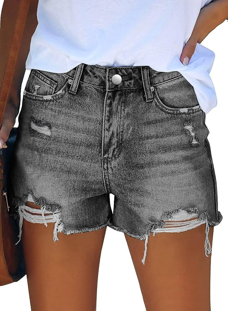 CHICZONE Womens Mid-High Waisted Stretchy Denim Jean Shorts | Amazon (US)