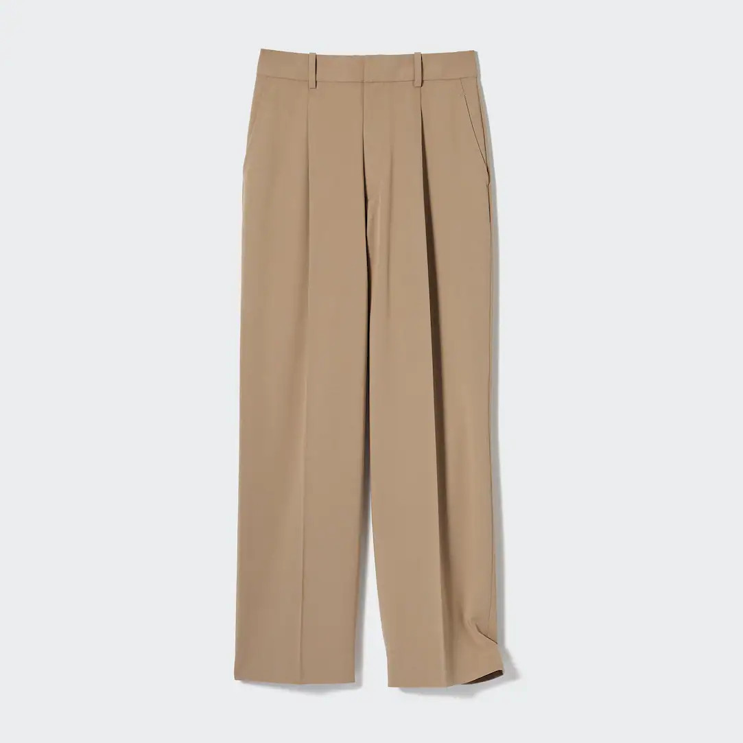 Pleated Wide Trousers | UNIQLO (UK)