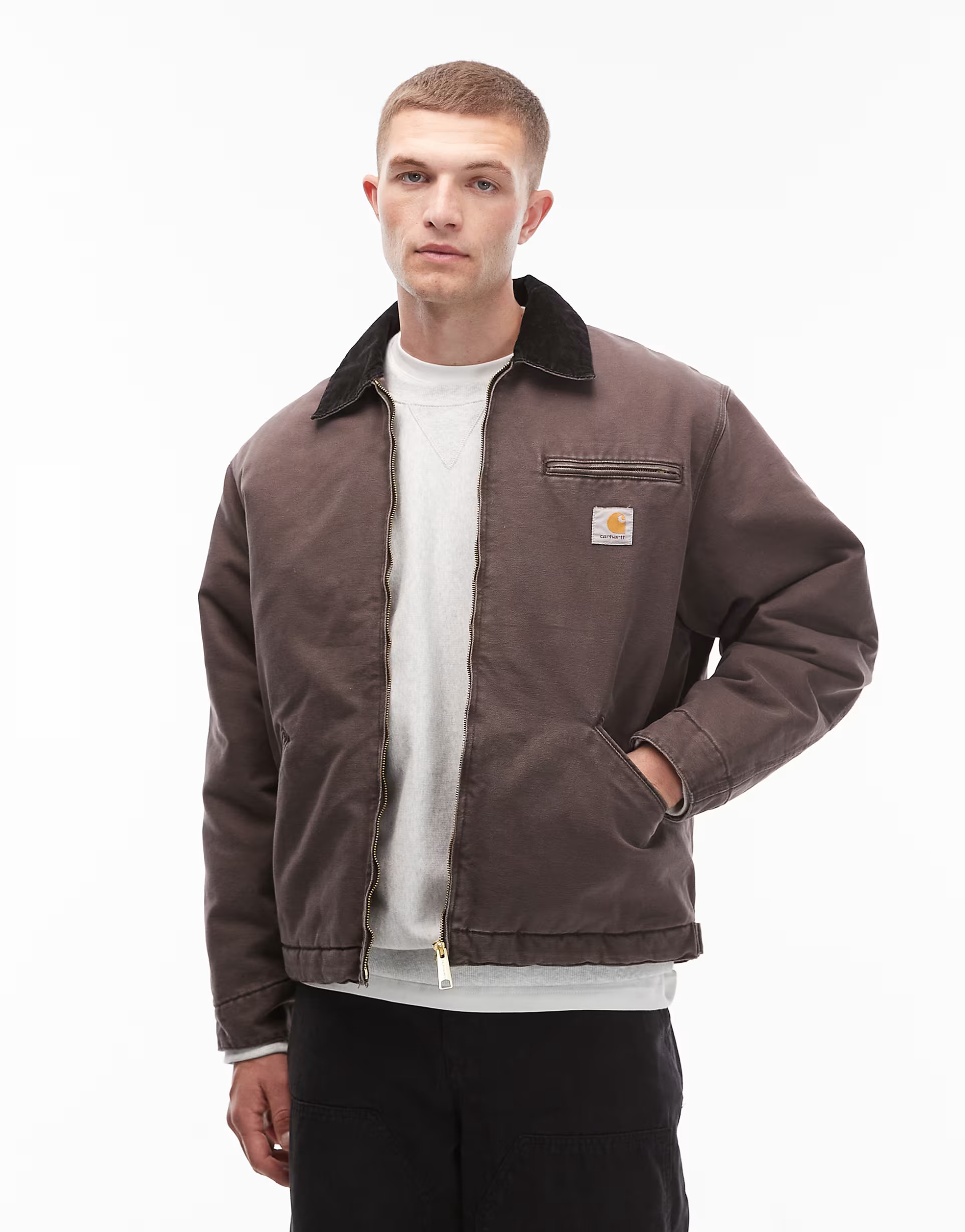 Carhartt WIP OG detroit jacket in washed brown | ASOS | ASOS (Global)