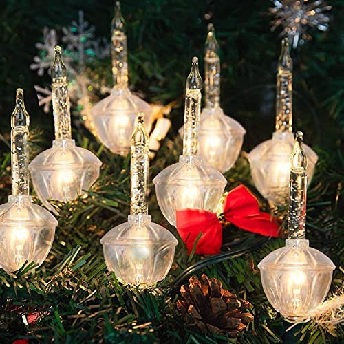 GOOTHY Silver Bubble Lights Set,11Ft Vintage Christmas Bubble String Lights, 8 Clear Bulbs with Silver Glitter (1 Spare) UL Listed for Christmas Tree Holiday Party Outdoor Decor, E12 Base,Green Wire | Amazon (US)