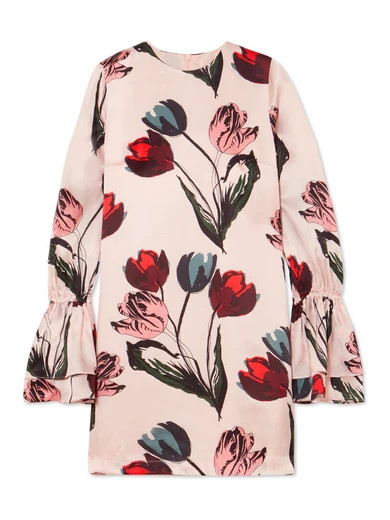 Morgan floral-print silk-satin mini dress | NET-A-PORTER (US)