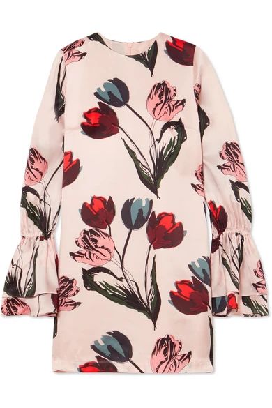 Morgan floral-print silk-satin mini dress | NET-A-PORTER (US)