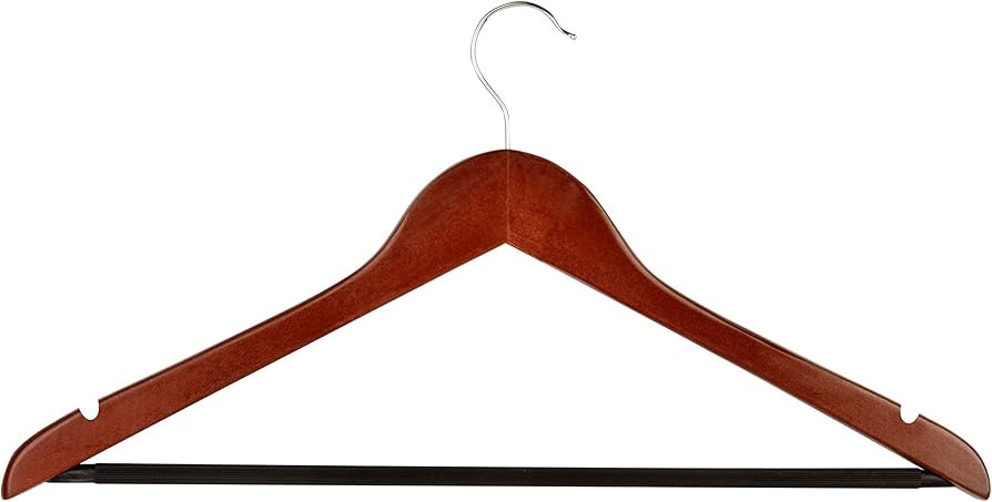 Honey-Can-Do No Slip Wooden Coat Hangers, Cherry Wood, 24-Pack | Amazon (US)