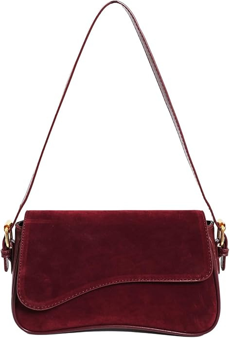 Suede Shoulder Bag Brown Suede Handbag Fall Suede Purse with 2 Shoulder Straps Suede Crossbody Ba... | Amazon (US)