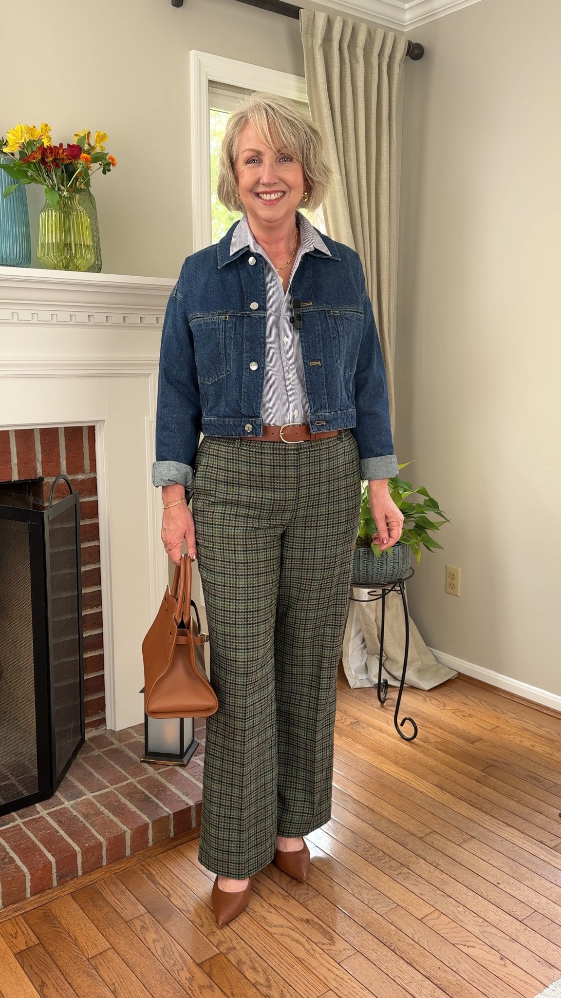 Plaid and stripes? I think we can!! 
Pairing my favorite shirt from Frank & Eileen with a pair of pants from Ann Taylor.

Plaid pants / denim jacket / fall wardrobe / handbag  

#LTKStyleTip #LTKTall #LTKSeasonal