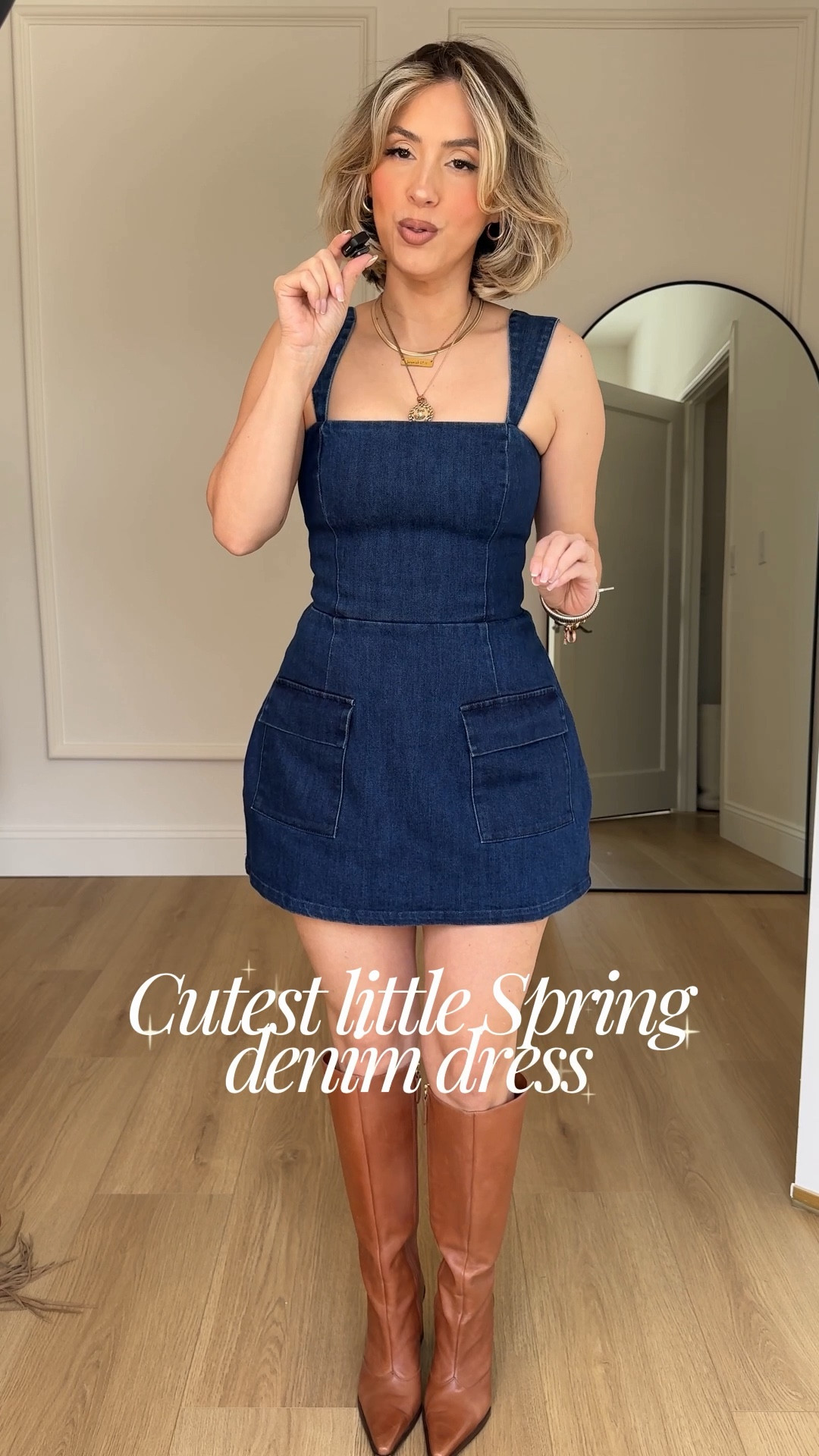 The perfect denim little dress ✨ wearing XS 

#LTKgrwm #LTKSaleAlert #LTKootd