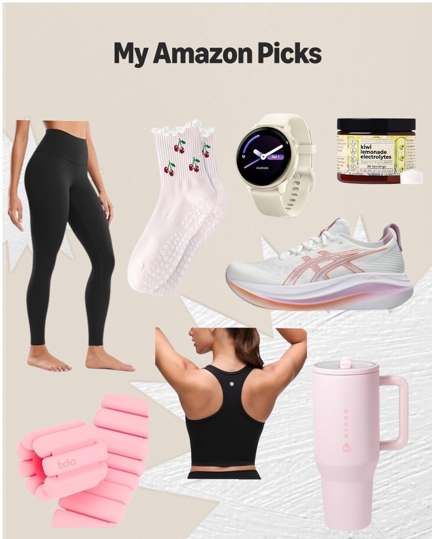 Amazon fitness favorites for women✨

Workout set, fitness tracking smartwatch, sneakers, recovery, hydration, accessories!

#LTKfitnessgoals #LTKActive #LTKselfcare