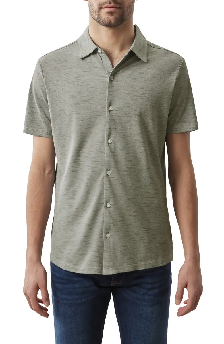 Robert Barakett Whitner Knit Short Sleeve Button-Up Shirt | Nordstrom | Nordstrom
