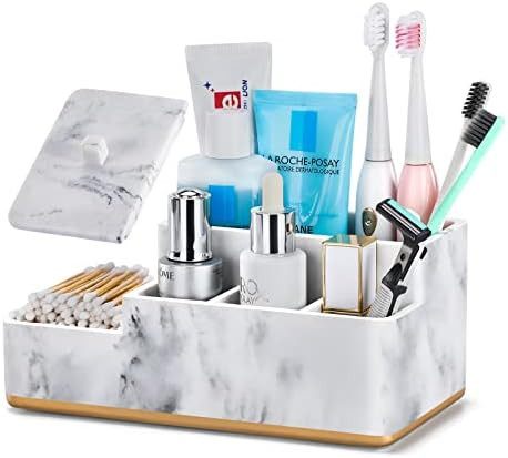 Toothbrush Holder, Aimou Bathroom Organizer Countertop, Bathroom Counter Storage Electric Toothbr... | Amazon (US)