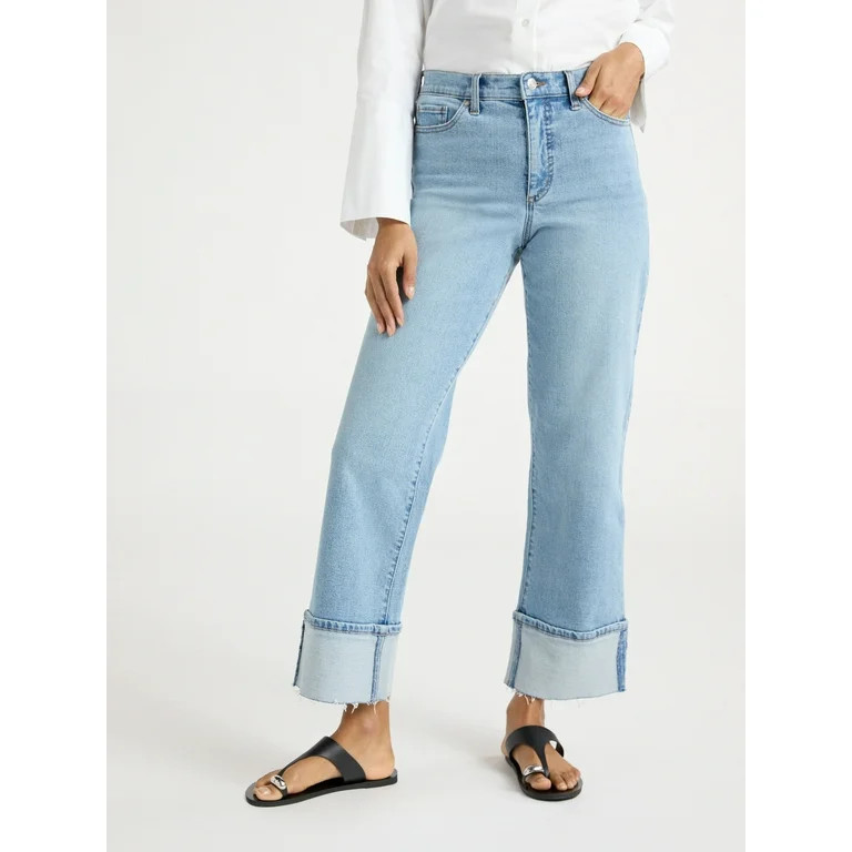 Scoop Women's Benton Cuffed Ankle Jeans, Sizes 00-18, Regular, Short, Tall | Walmart (US)