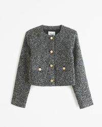 Collarless Wool-Blend Jacket | Abercrombie & Fitch (US)