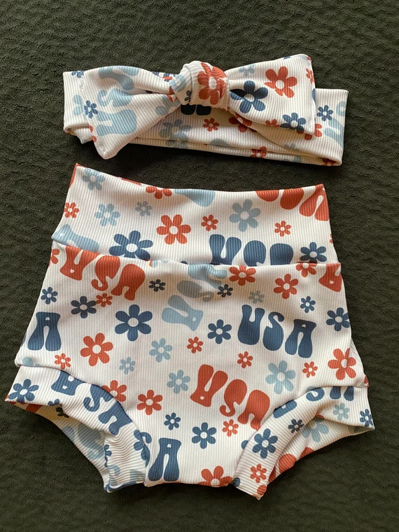 American Flag Patriotic USA Baby/toddler Outfit. Bummies and | Etsy | Etsy (US)