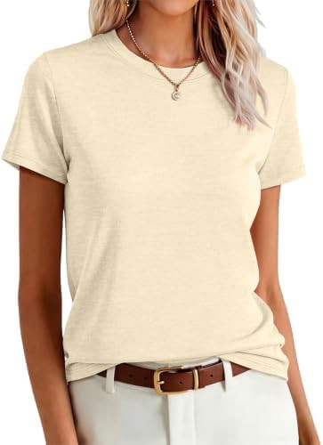 Womens Short Sleeve Tops Summer Basic T Shirts Crewneck Causal Tee | Amazon (US)