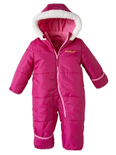 Pink Platinum Baby Girls Snowsuit Onesie - Breathable Infant Newborn Onesies Hooded Winter Suit Baby Girls Clothes, Size 9/12M, Berry | Amazon (US)
