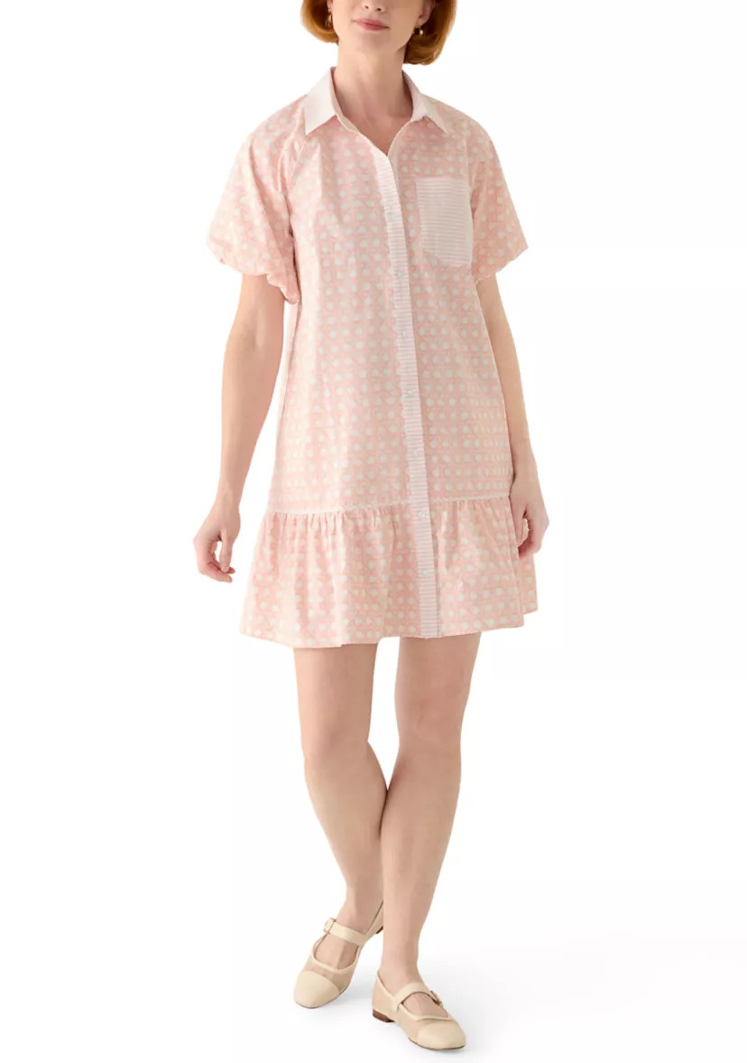 Women's Short Sleeve Flounce Shirtdress | Belk