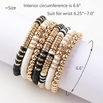 Surfer Heishi Clay Bead Bracelets for Women Bohemian Stackable Evil Eye Vinyl Disc Beaded Stretch... | Amazon (US)