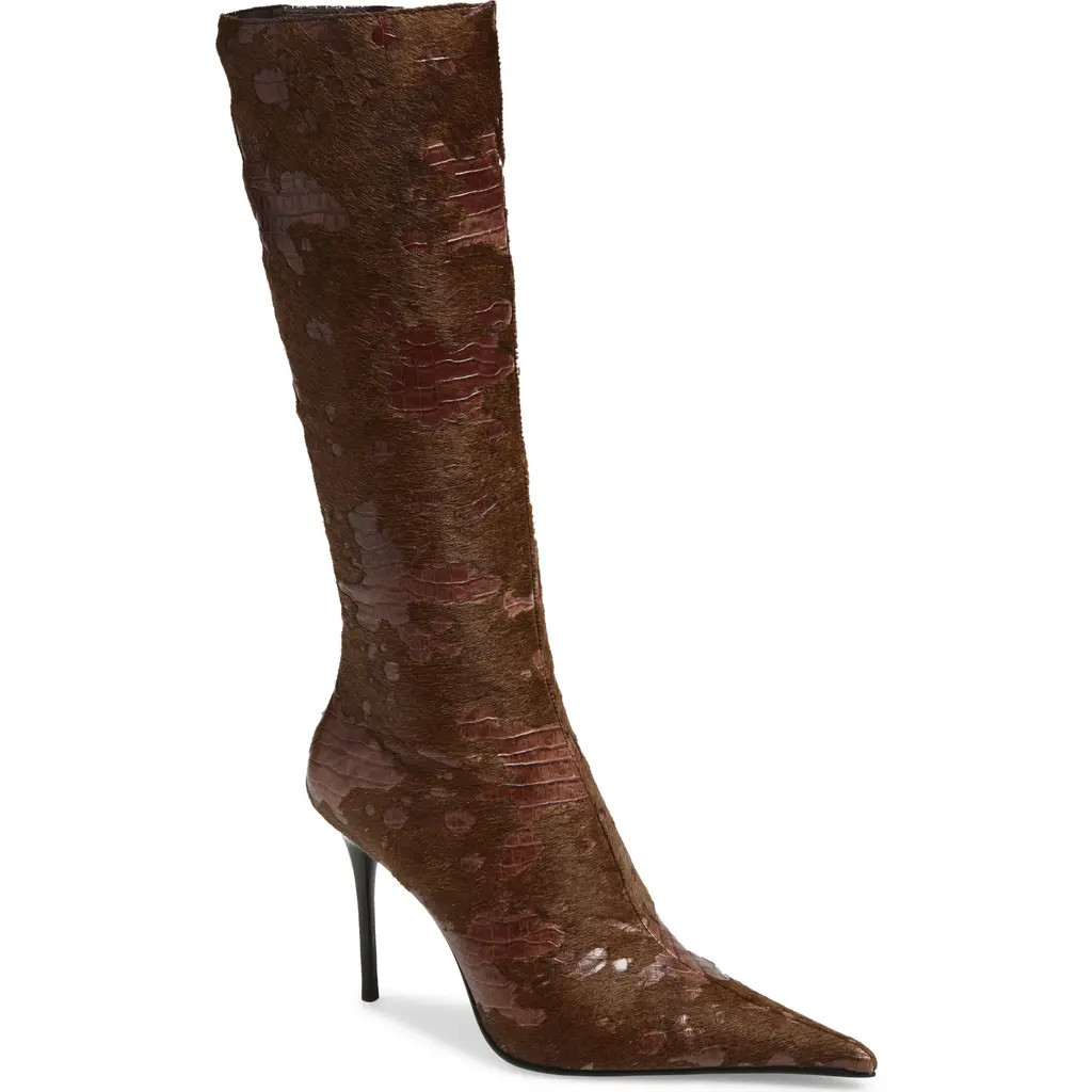 Jeffrey Campbell Proposal Pointed Toe Boot in Brown Croco at Nordstrom Rack, Size 5.5 | Nordstrom Rack