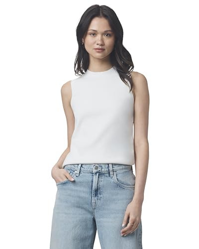 Splendid Women's x @Cellajaneblog Crew Neck Shell, Snow, X-Small | Amazon (US)