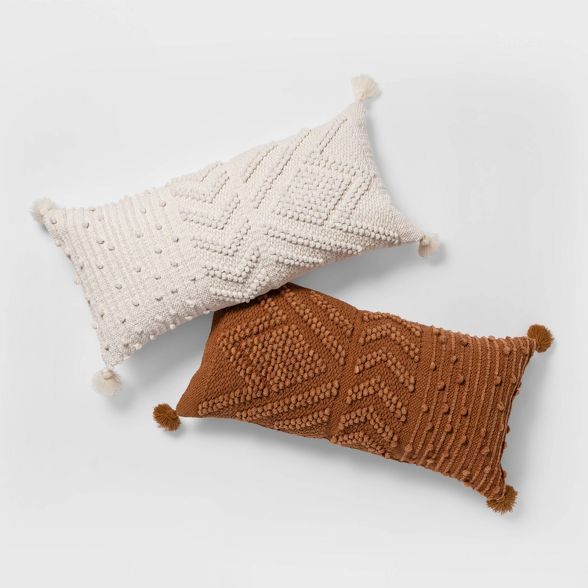 Oversize Embroidered Textured Lumbar Throw Pillow - Opalhouse™ | Target