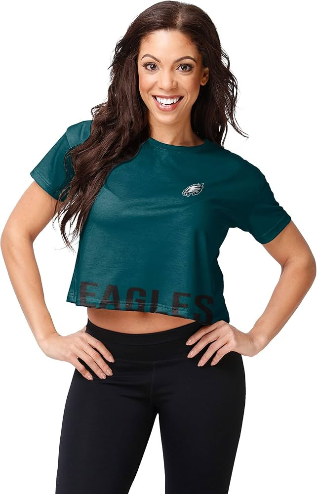 FOCO Women's NFL Team Logo Ladies Fashion Crop Top Shirt | Amazon (US)