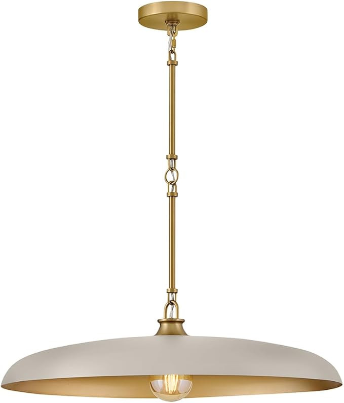 Hinkley Sadie 24 Inch Dome Pendant Light – Light Taupe and Lacquered Brass, Two-Tone, Hanging C... | Amazon (US)