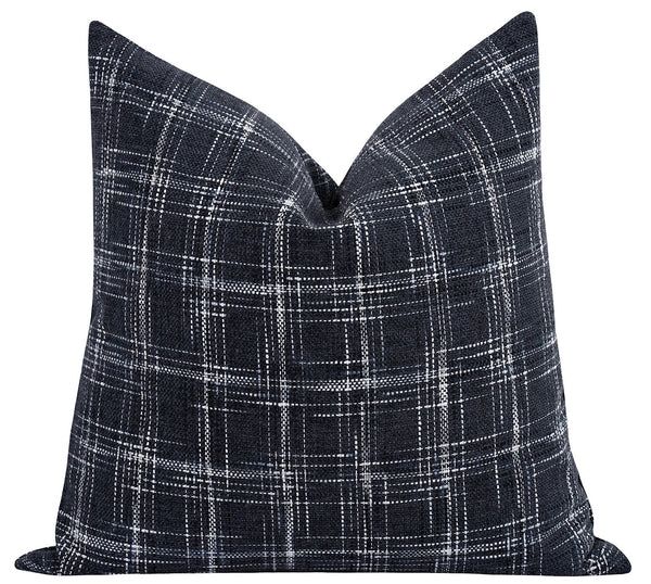Greer Domino Woven Plaid Pillow | Land of Pillows