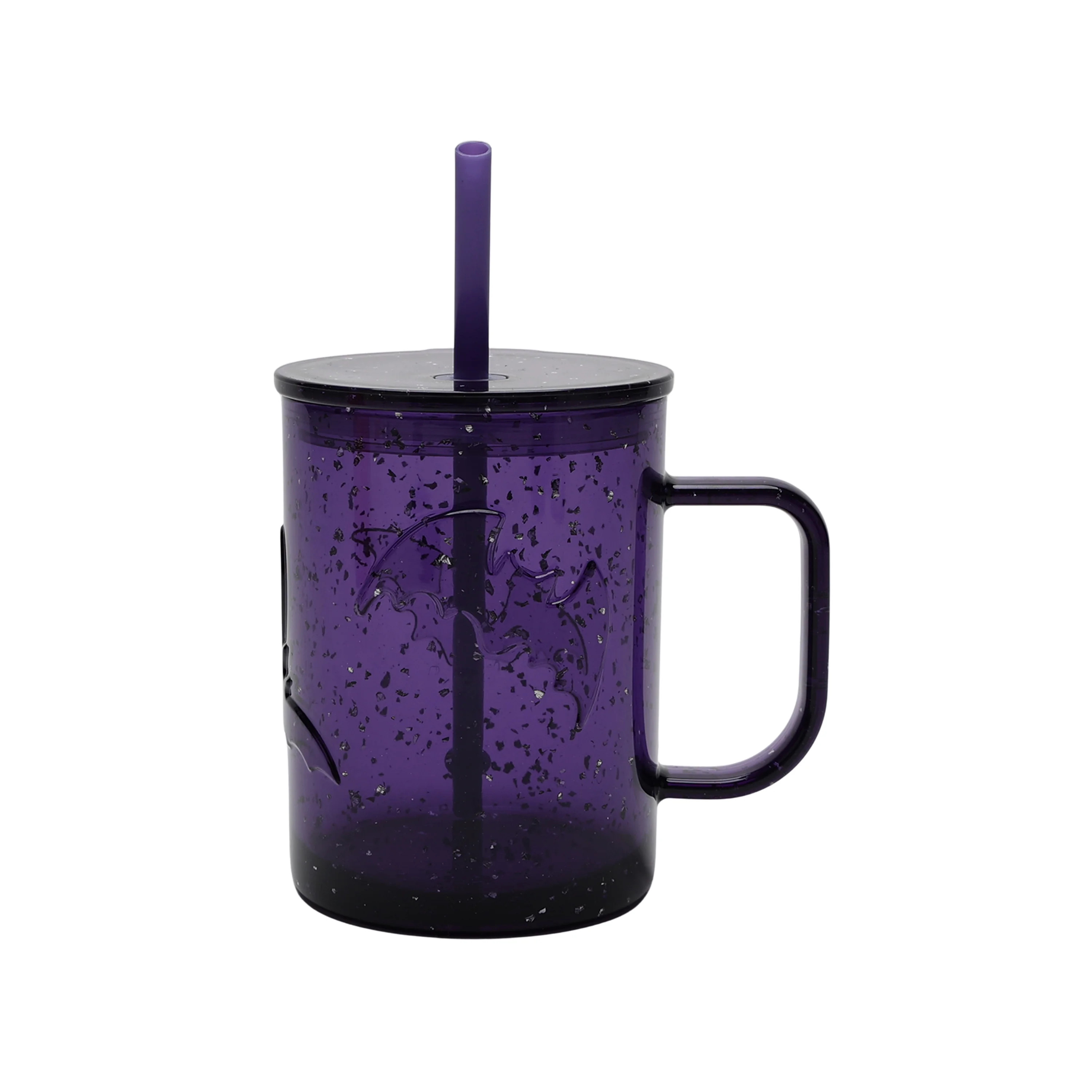 Way To Celebrate 20 Ounce Acrylic Embossed Bat Mug, Purple Glitter | Walmart (US)