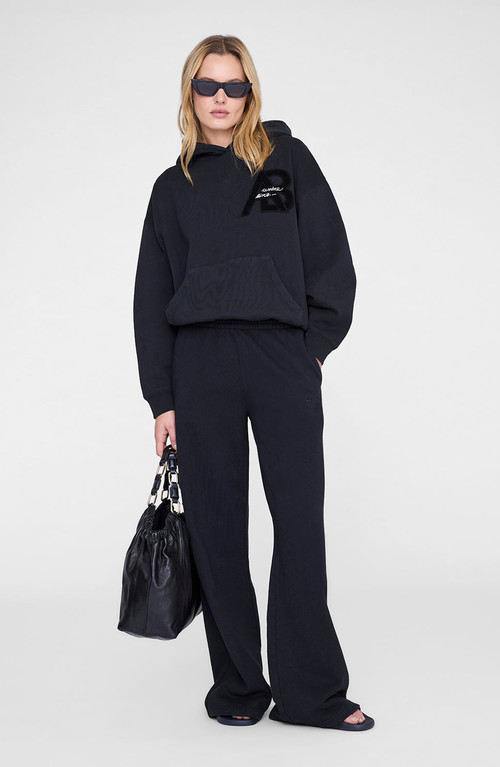 ANINE BING Monogram Kacey Sweatpant in Vintage Black at Nordstrom, Size Small | Nordstrom