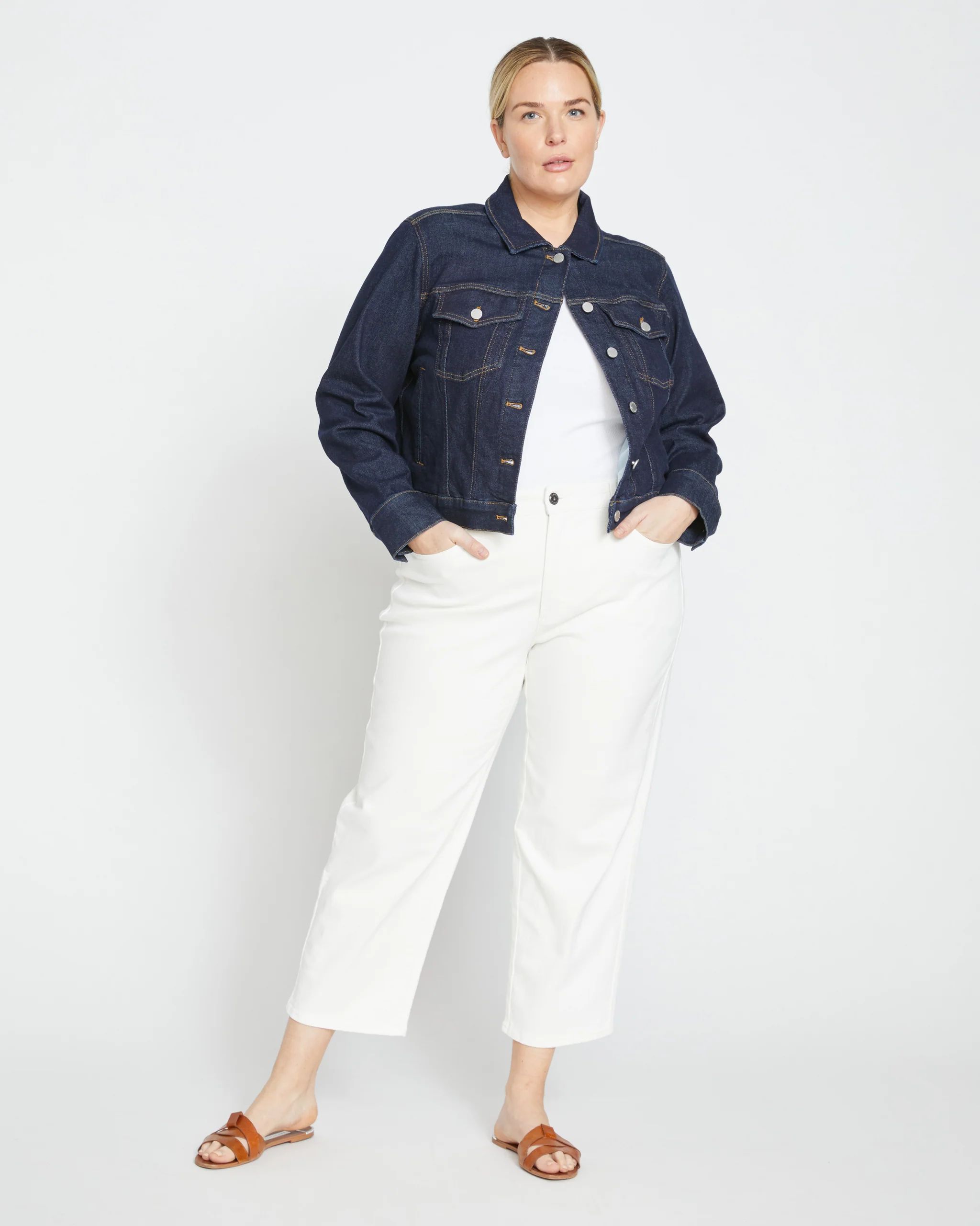 Etta High Rise Straight Leg Jeans 28 Inch - White | Universal Standard