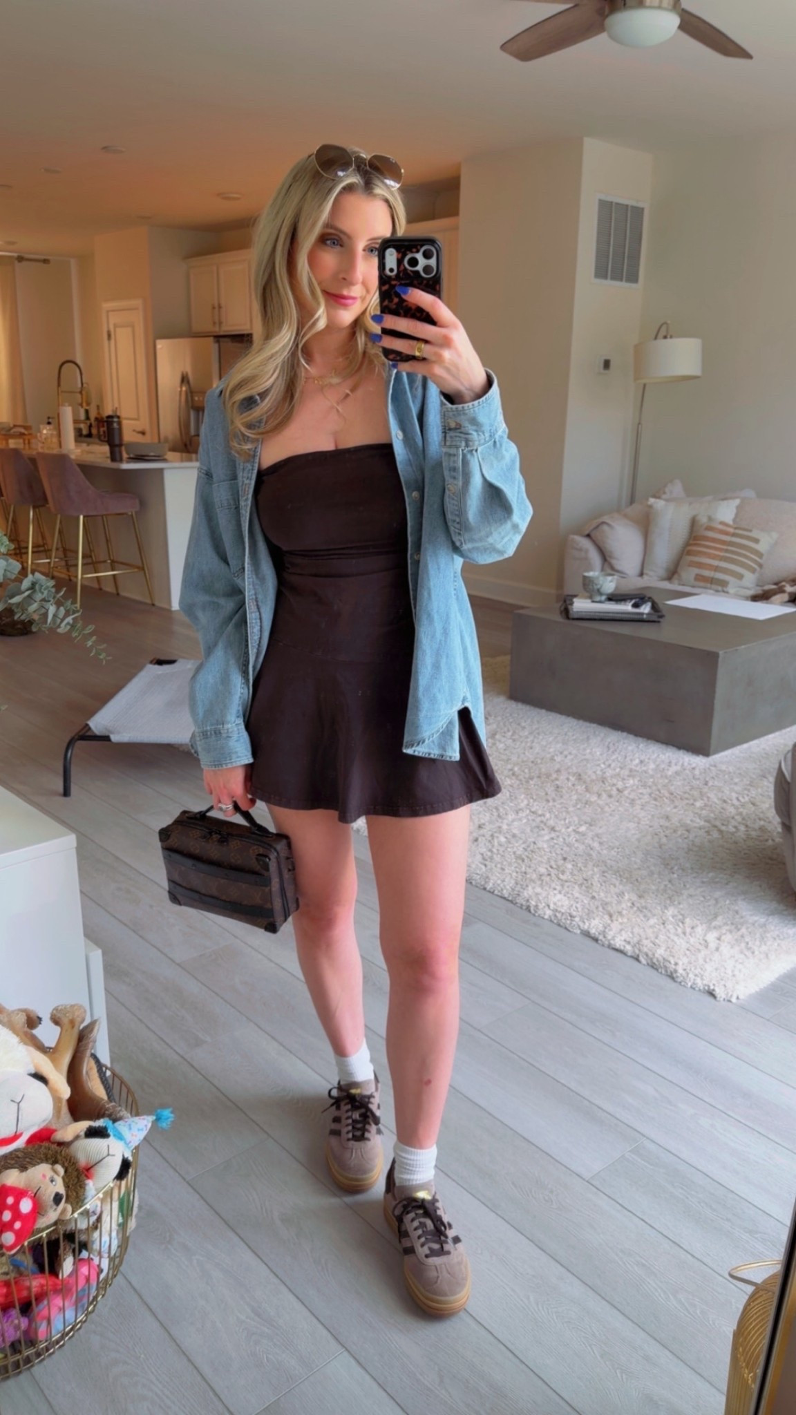 Denim top - small
Romper Dress - small (sold out right now but hopefully will restock in other colors)
Shoes - tts

#LTKootd #LTKxAerie