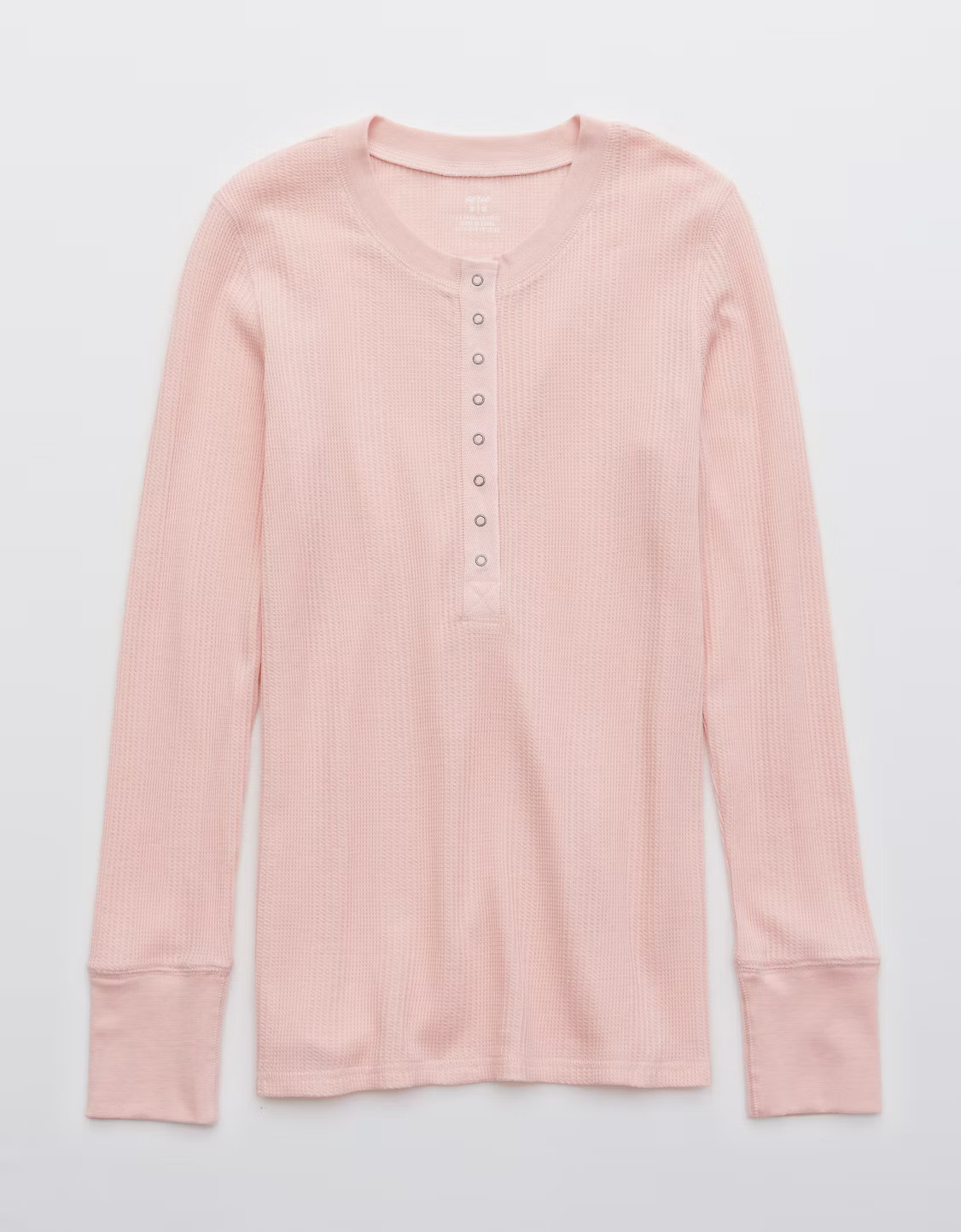 Aerie Heart-Eyes Waffle Henley Long Sleeve T-Shirt | American Eagle Outfitters (US & CA)