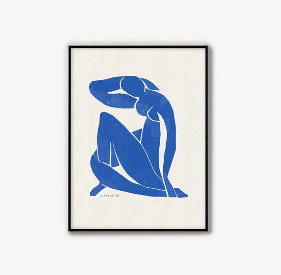 Henri Matisse Print, Printable Wall Art, Abstract Art Print, Nude Female Print, Nu Bleu Art, Mini... | Etsy ROW