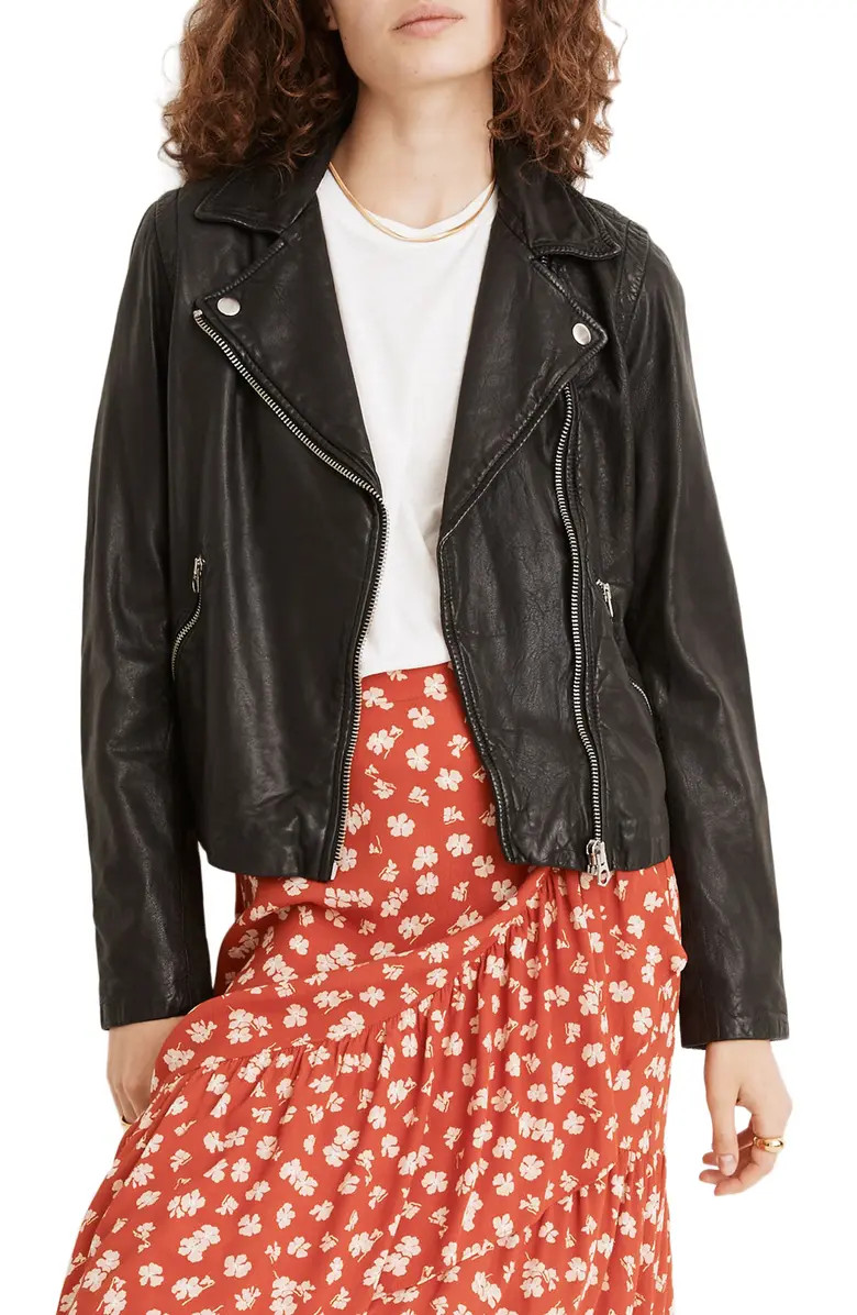 Washed Leather Moto Jacket | Nordstrom