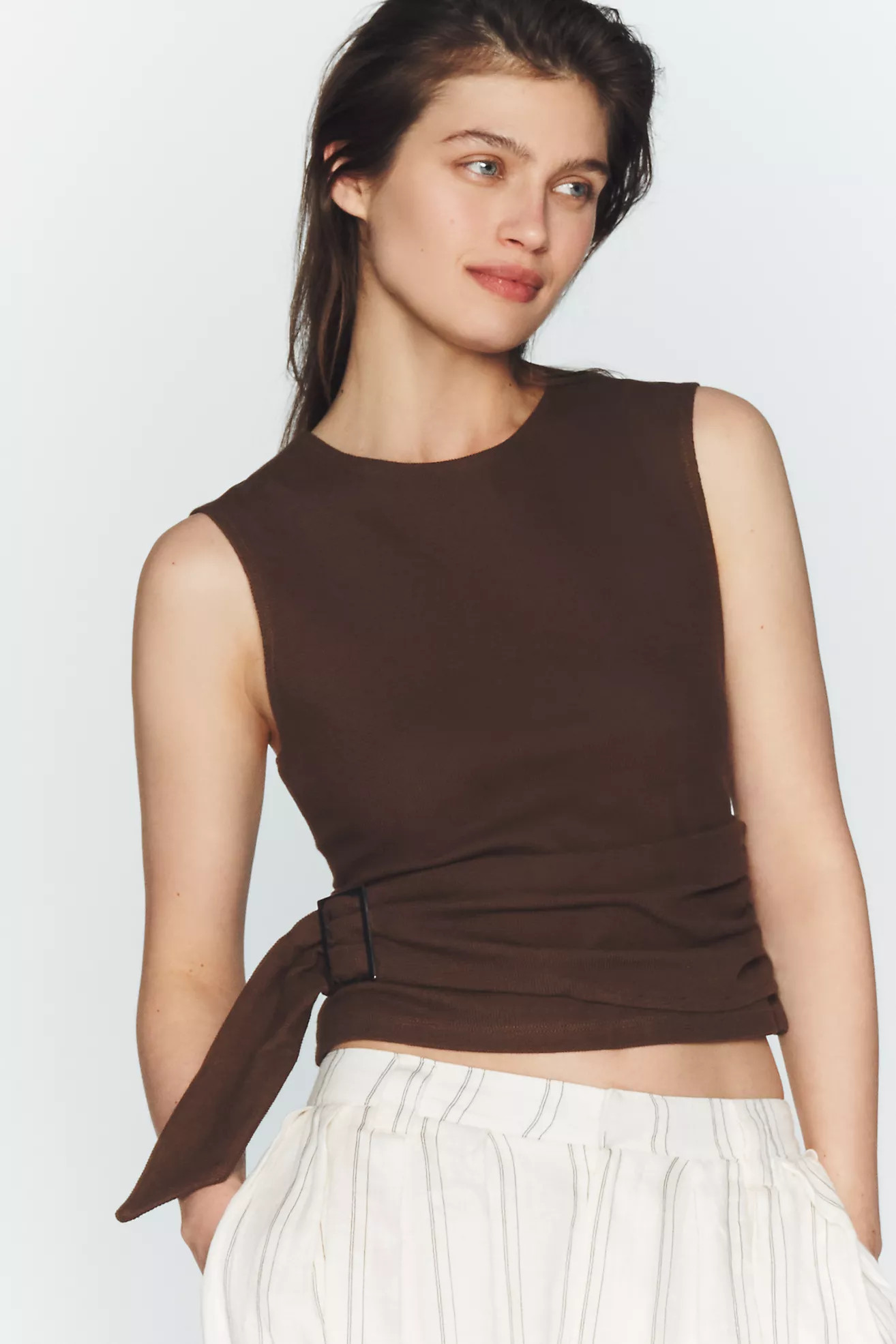 Maeve Wrap Sleeveless Top | Anthropologie (US)