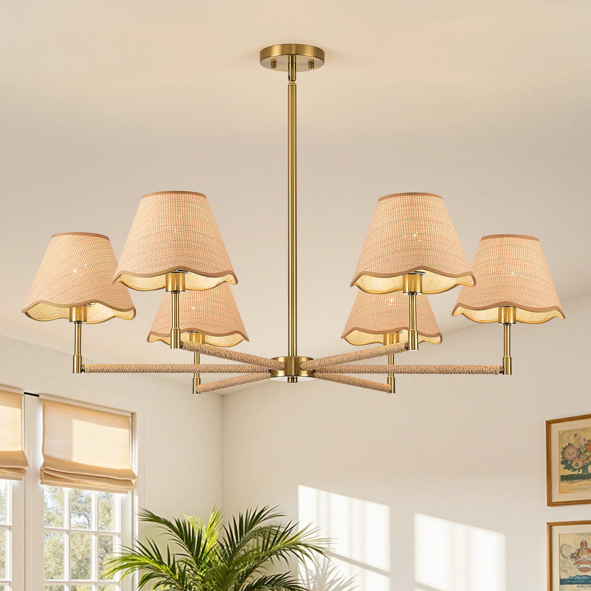 6 - Light Dimmable Bohe Hand-Woven Chandelier | Wayfair North America