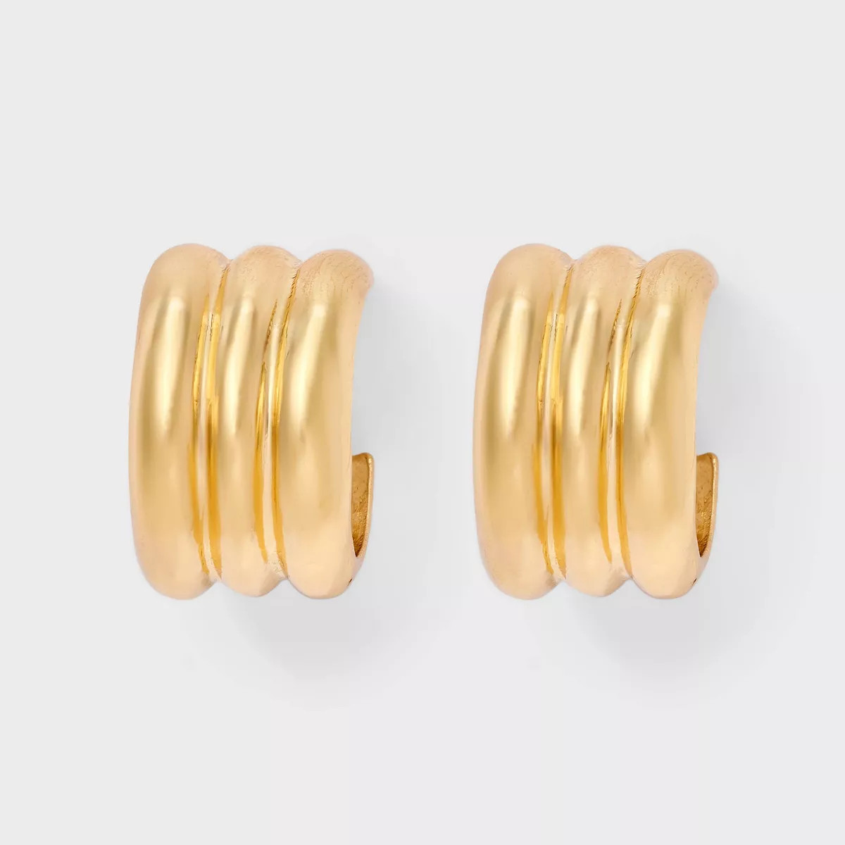 Ribbed Hoop Earrings - A New Day™ Gold | Target