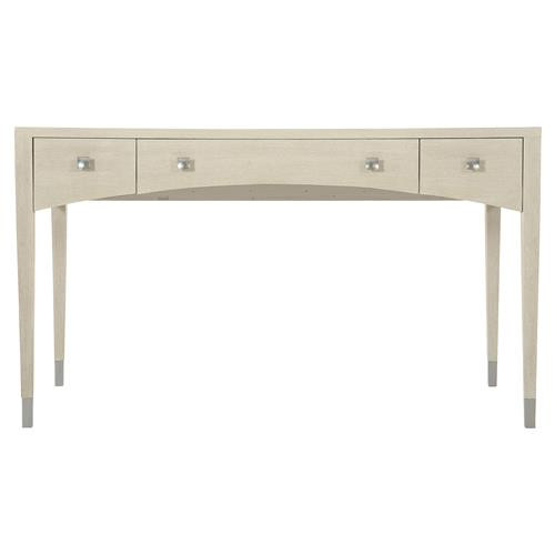 Alice Modern Classic Beige Rectangular Wood Three Drawer Desk | Kathy Kuo Home