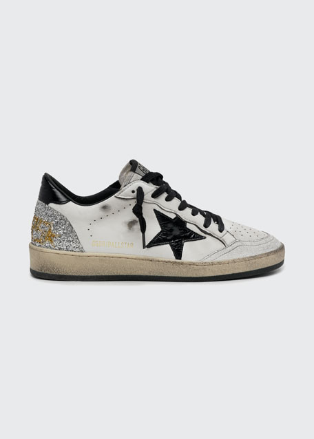 Golden Goose Ball Star Leather & Glitter Sneakers | Bergdorf Goodman