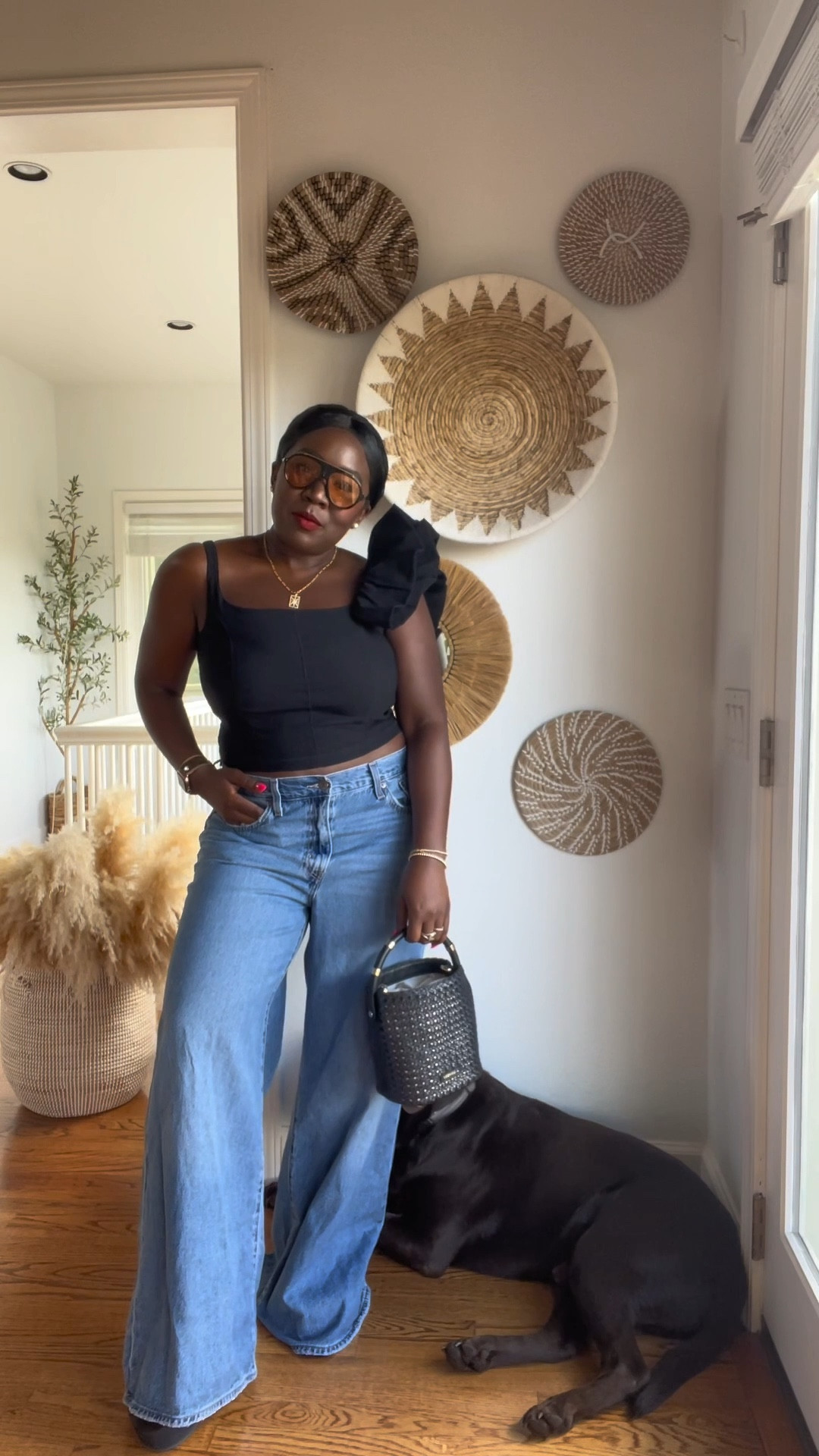 One shoulder anthropologie top with wide leg Levi’s. Top size large - Levi’s size 31. Could have done 30 

#LTKstyletip