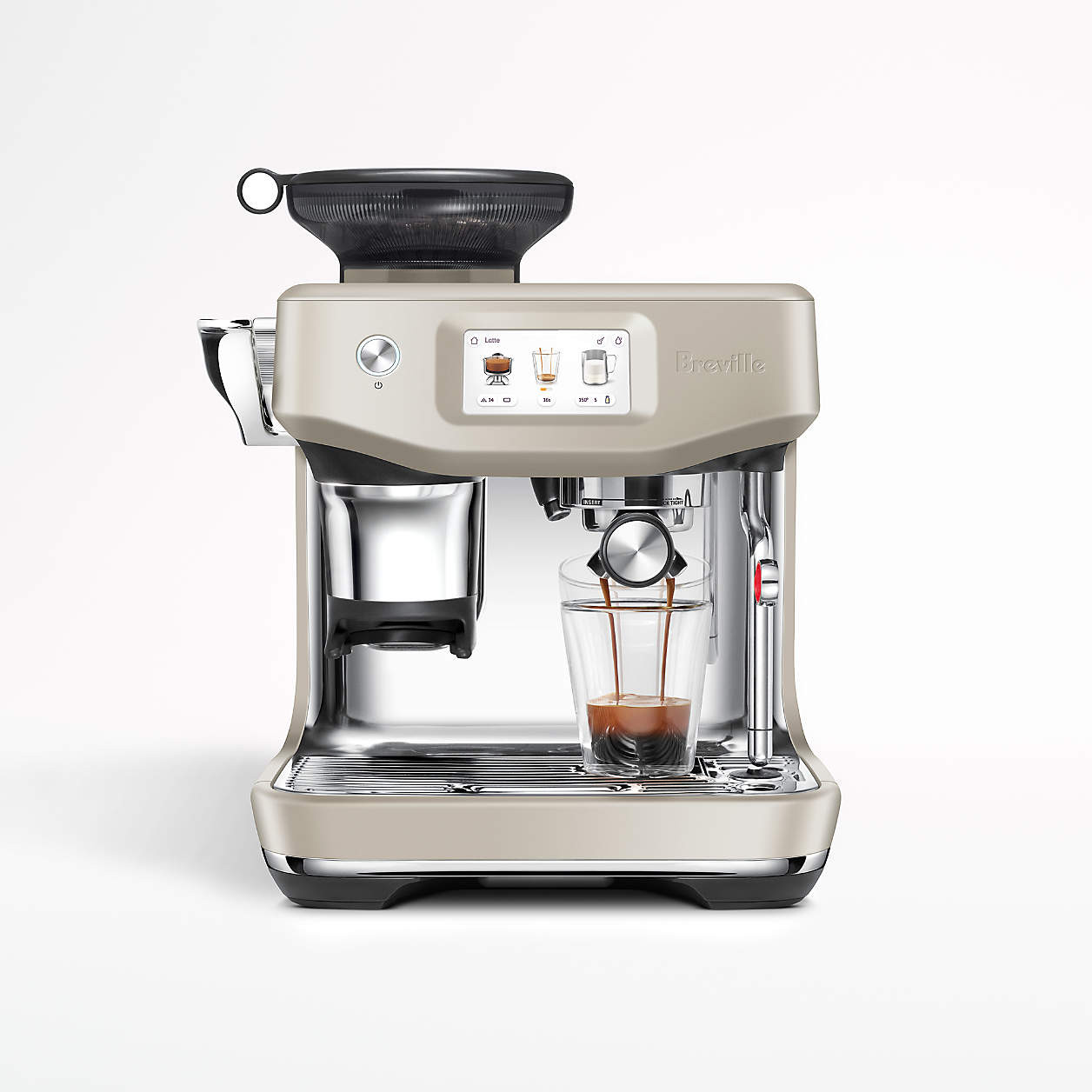 Breville Barista Touch Impress Espresso Machine in Almond Nougat + Reviews | Crate & Barrel | Crate & Barrel