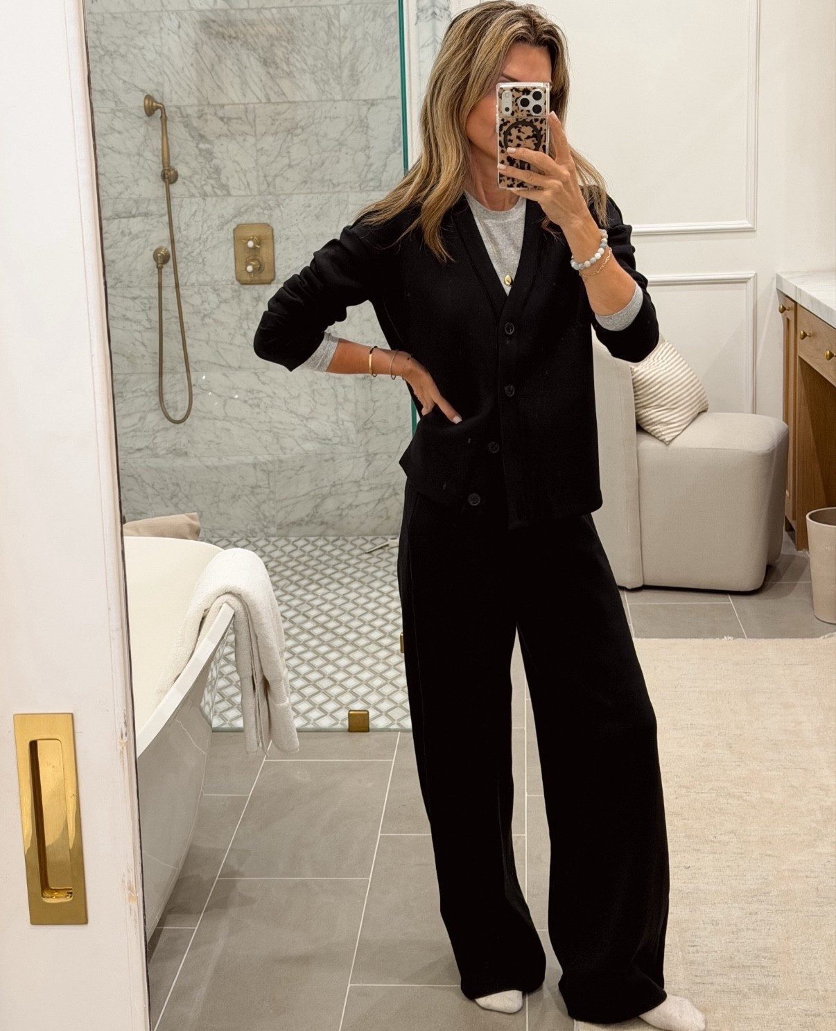 -AirEssentials cardigan sz XS
-AirEssentials wide leg pants 3 lengths, wearing Reg length, I’m 5’6”. 
Discount code fashionedlifexspanx for first time customers. 
-under shirt I size up to M

#LTKOver40 #LTKTravel