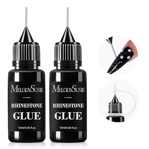 MelodySusie 2Pcs Nail Rhinestone Glue, 3D Gel Nail Art Design Strong Adhesive Nail Gem Glue for Nail Charms Gems Jewelry Decoration DIY Manicured at Home Cured Need Beauty Gifts for Women | Amazon (US)