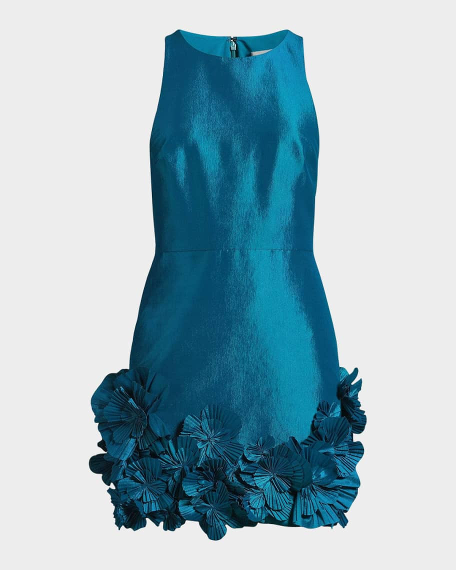 One33 Social Floral Applique Taffeta Mini Dress | Neiman Marcus