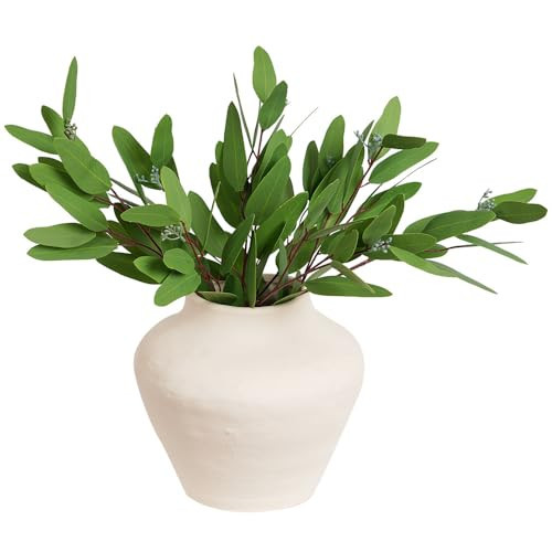 Melorca&Guilla Artificial Plants,6PCS 33" Faux Eucalyptus Stems,Green Faux Branches for Vase,Fake Eucalyptus Artificial Eucalyptus Decor for Shop Garden Office Home Décor (6, Eucalyptus) | Amazon (US)