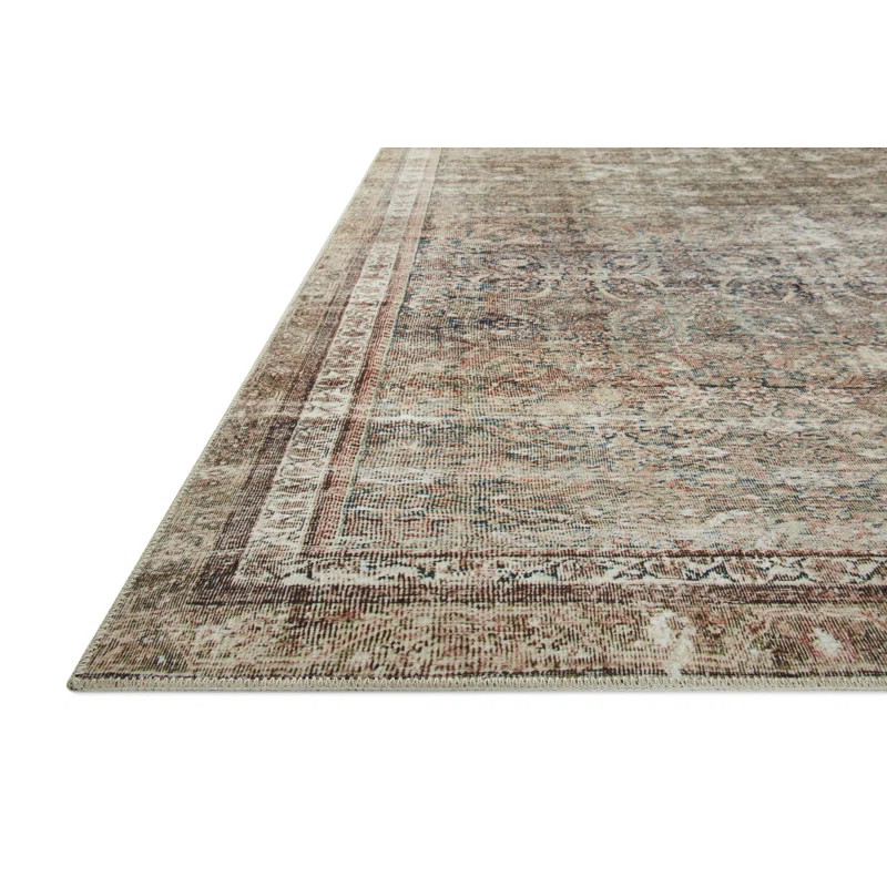 Jules Oriental Power Loomed Polyester Area Rug in Brown/Gray | Wayfair North America