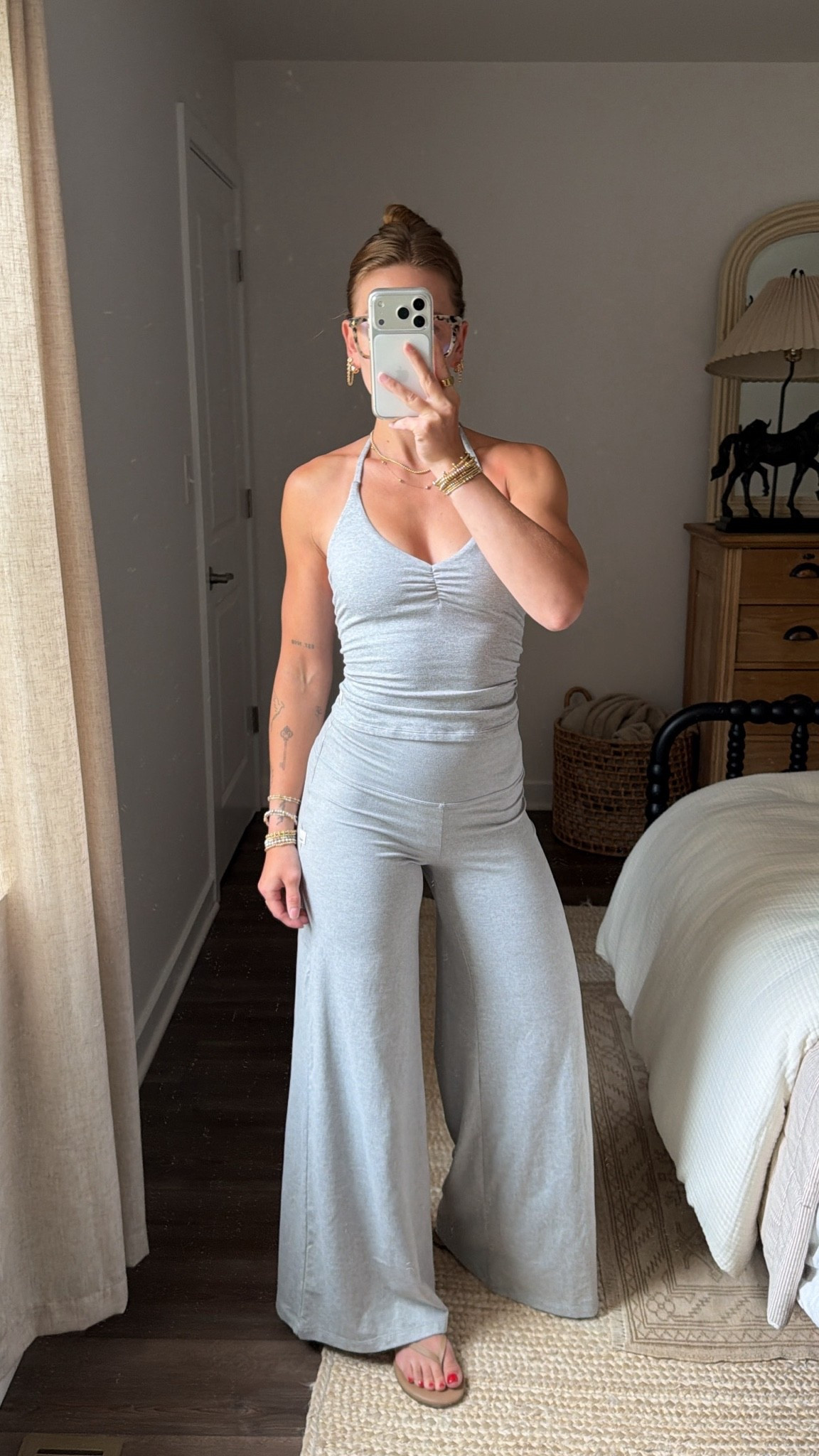 6/26/26 Casual Athleisure Errands Outfit

Today’s casual athleisure outfit for running errands 🤍 wearing my gray Vuori set with my TKEES flip-flops and blue light glasses for an easy, comfortable look that still feels put together. These are the kinds of pieces I reach for on busy days when I want to be comfortable without sacrificing style. Everything is linked here ✨

#LTKootd #LTKfitnessgoals #LTKgrwm