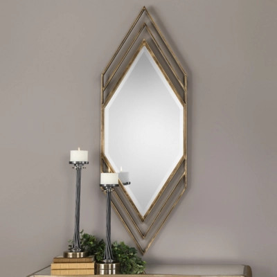 Uttermost Javon Chevron Mirror, Bronze/Gold | Ashley Homestore