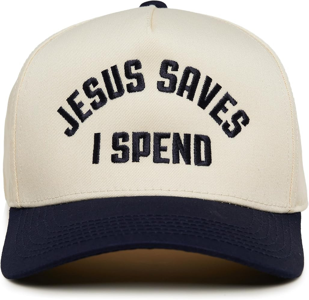 Jesus Saves I Spend - Navy/Beige | Amazon (US)