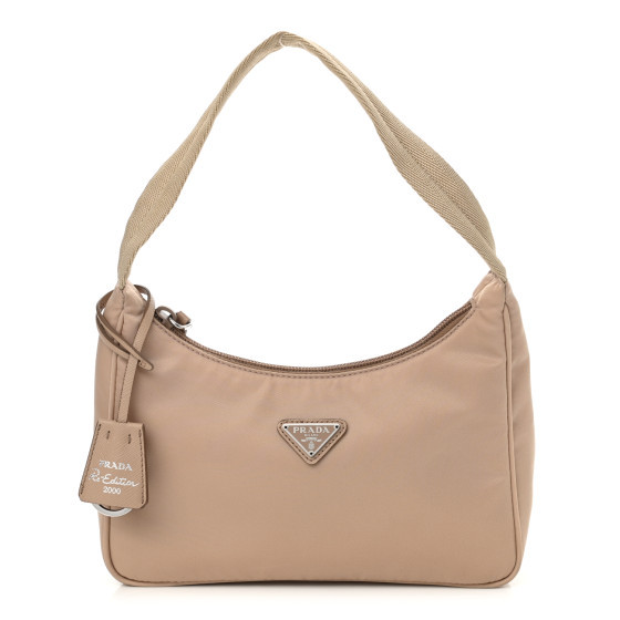 PRADA Tessuto Nylon Mini Re-Edition 2000 Bag Cammeo | FASHIONPHILE (US)